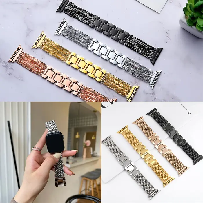 Coque et bracelet de montre en métal pour Apple watch