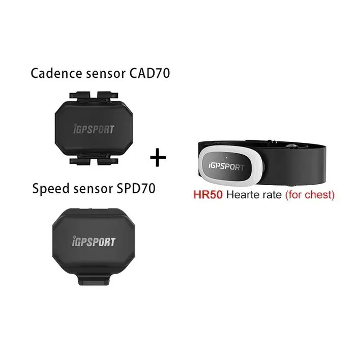 IGPSPORT Kit de capteurs intelligents, Cadence CAD70 vitesse SPD70 moniteur de fréquence cardiaque HR50 poitrine, bras HR70 pour ordinateur de vélo/cyclisme/course
