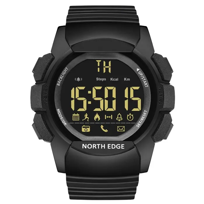 Km TH EDGE-Montre de sport numérique pour homme, podomètre, calories, Bluetooth, détection de distan