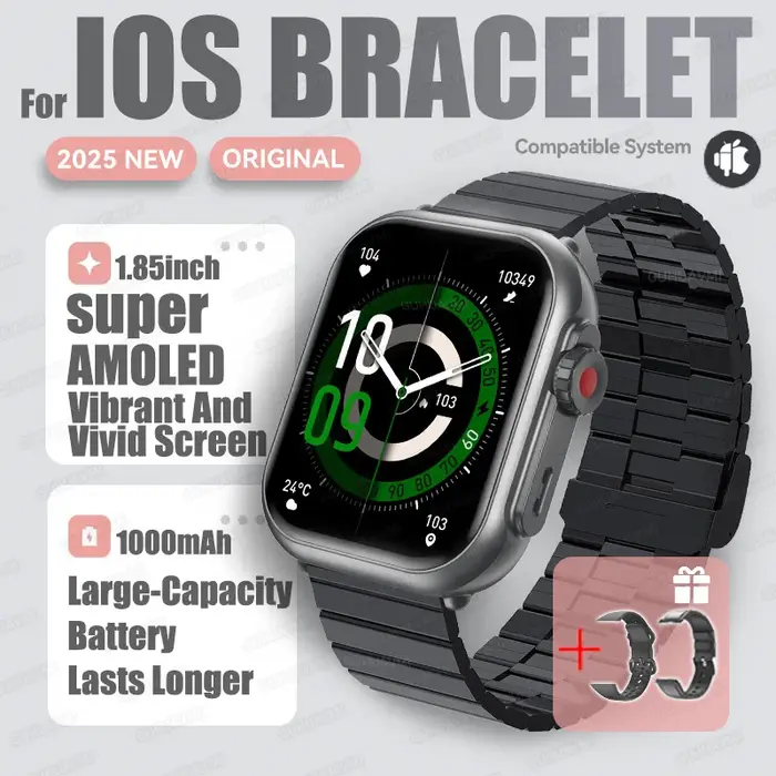 Montre Ultra K62 hommes femmes 1000mAh AMOLED 100 + Sport fréquence cardiaque HD Bluetooth appel GPS piste étanche montr