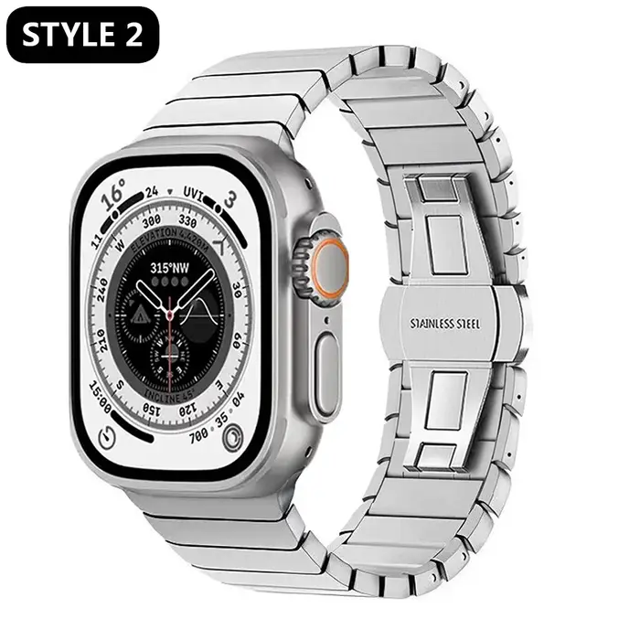 Bracelet à maillons 1:1 Original pour Apple Watch Ultra 2 49mm 9 8 7 Se 6 5 4 45mm 44mm 41mm 40mm Br