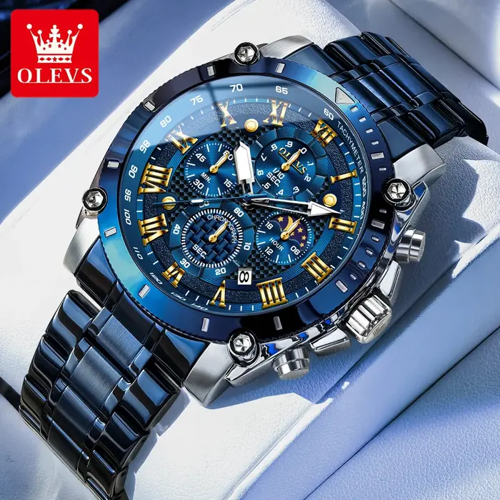 OLEVS nouveau homme montre Phase de lune chronographe étanche lumineux multi-fonctionnel Original ma