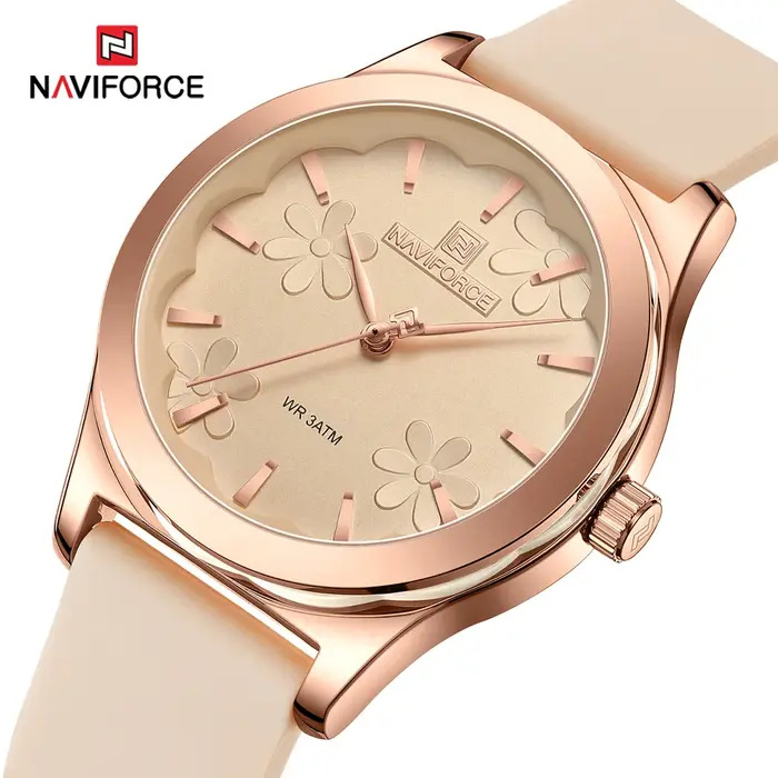 NAVIFORCE femmes montres mode décontracté dames montre à Quartz étanche lumineux Simple en cuir luxe