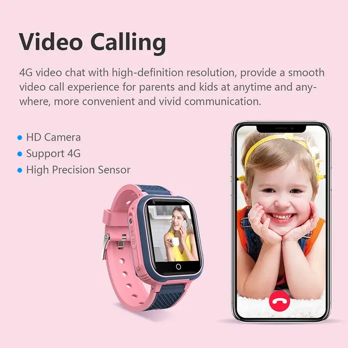 Montre connectée 4G pour enfants, GPS, WIFI, appel vidéo, SOS, étanche IP67, 1 Go + 8 Go, caméra, moniteur, tracker de localisation, montre téléphone