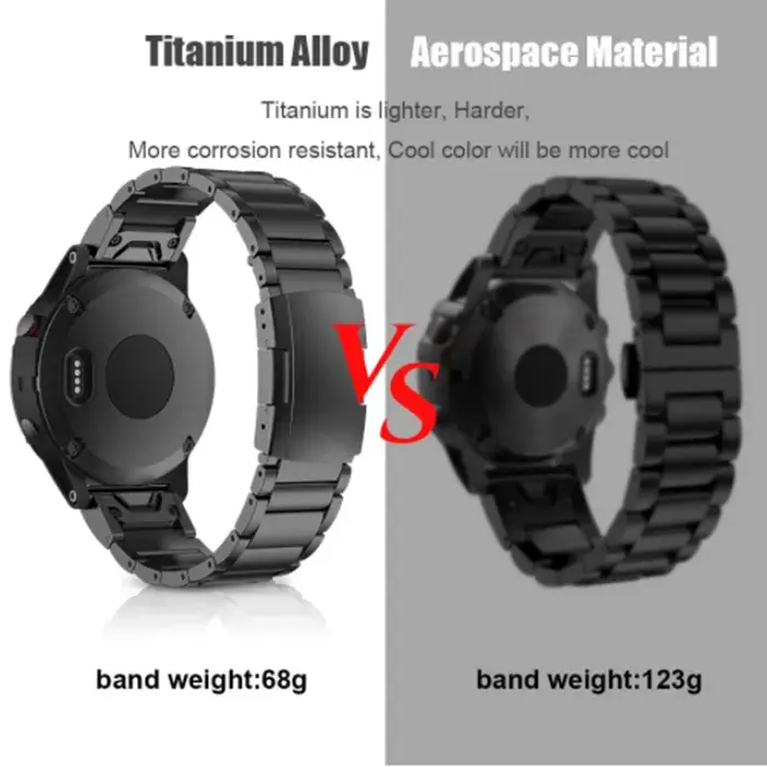 Garmin 22 26mm alliage de titane Bracelet de montre à dégagement rapide pour Fenix5 5XPlus 6 6XPro 7Pro 7XPro
