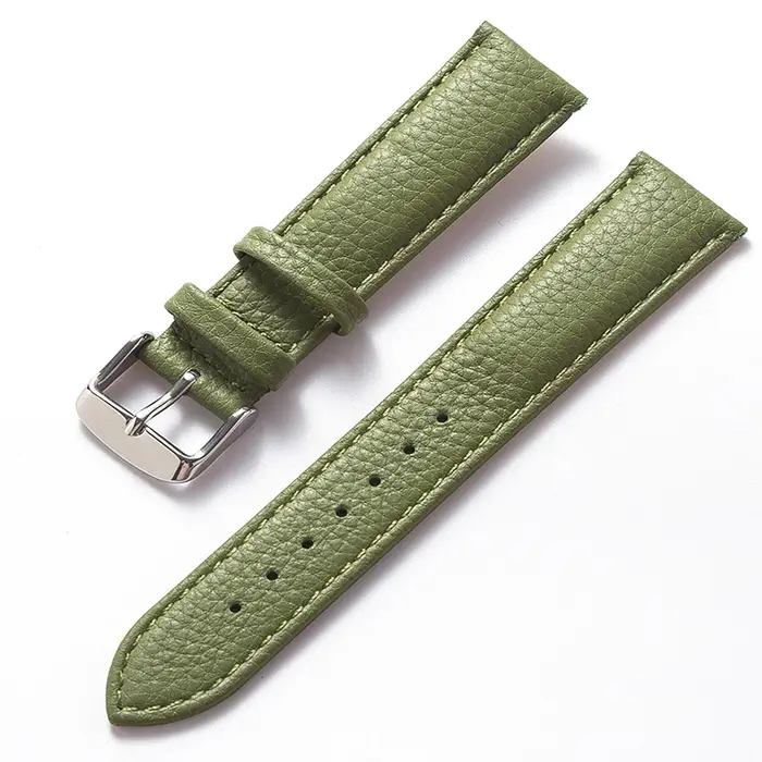 Bracelet en cuir véritable à motif litchi