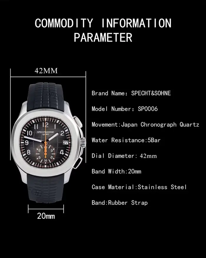 Specht & Sohne 2025 montres pour hommes montre à Quartz