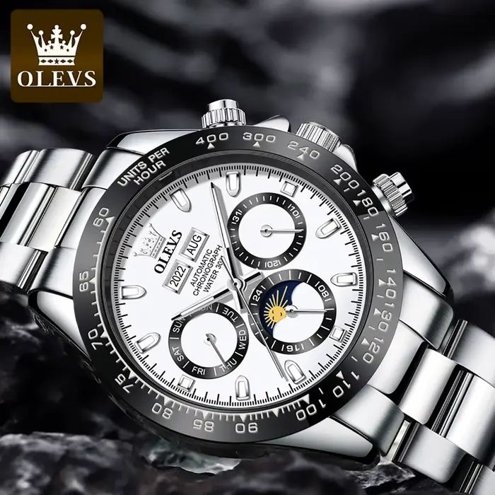 OLEVS 6654 montre de luxe pour hommes chronographe automatique mécanique montre-bracelet étanche lumineux haut marque