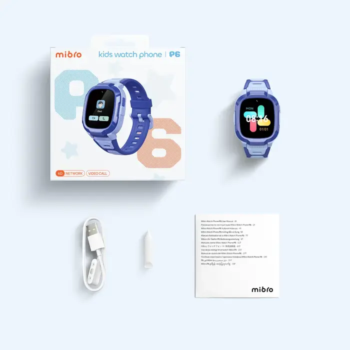 Mibro Kids smartwatch P6 GPS localisation en temps réel app contrôle 900mAh batterie 2mp caméra appel vocal 2atm