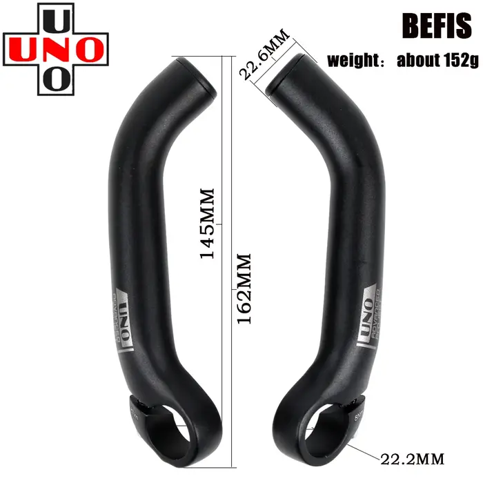 Guidon de vélo de montagne en alliage d'aluminium UNO, klaxon de conduite auxiliaire, extrémités de