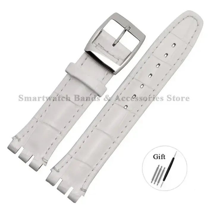 Bracelet en cuir véritable 17mm 19mm pour Swatch série étanche Sport
