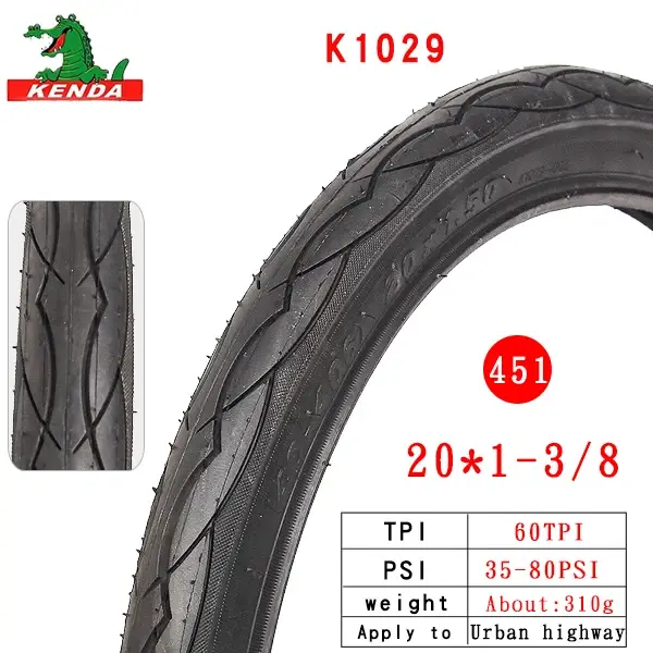 Pneu de vélo Kenda 20 pouces 20 * 1.25/1.35/1.5/1.75/1.95/2.0/2.125