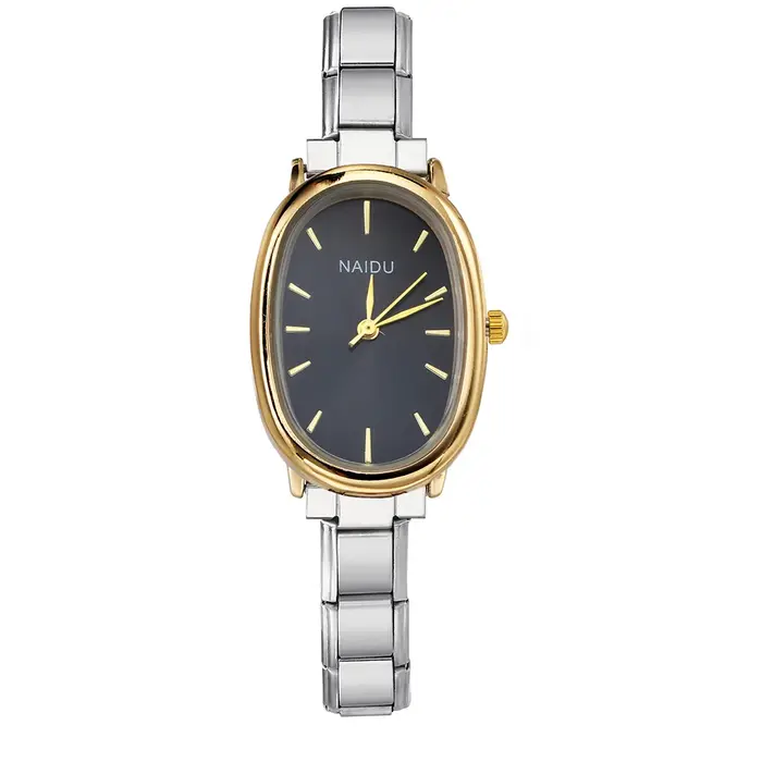 GEMOSA Design de mode moderne ovale montres à quartz décontractées femmes dames en acier inoxydable