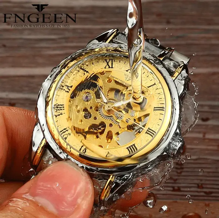Montres mécaniques automatiques étanches pour hommes, horloge double face, creuse, marque de machines