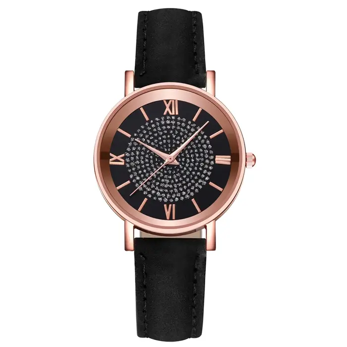Mode cadran arabe montre pour femme bracelet en cuir décontracté montres à quartz analogiques