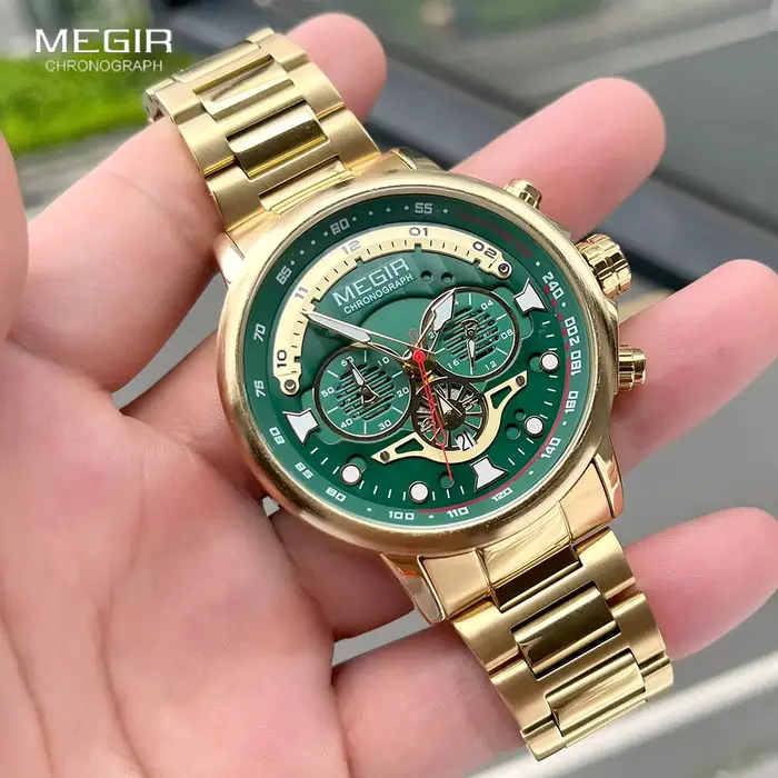 Montre à Quartz en Acier Inoxydable pour Homme