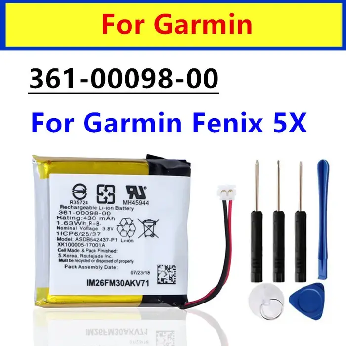 Nouvelle batterie de montre 361-00097-00 361-00096-00 361-00098-00 pour Garmin Fenix 5