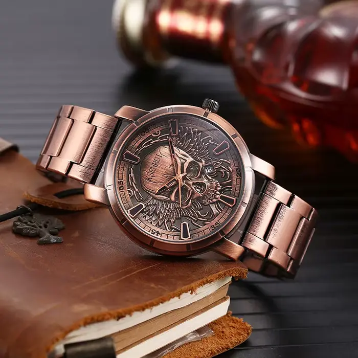 Montre crâne rétro pour hommes