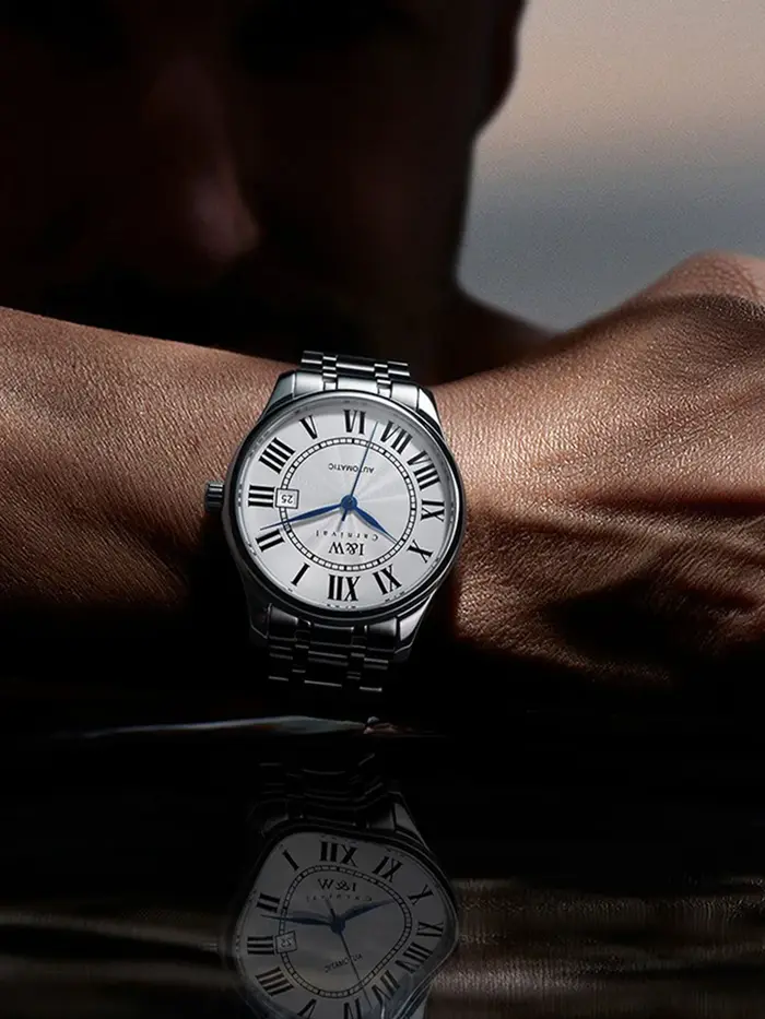 I & W Retra montre automatique pour hommes mouvement MIYOTA montres mécaniques saphir échelle romaine calendrier étanche Reloj Hombre