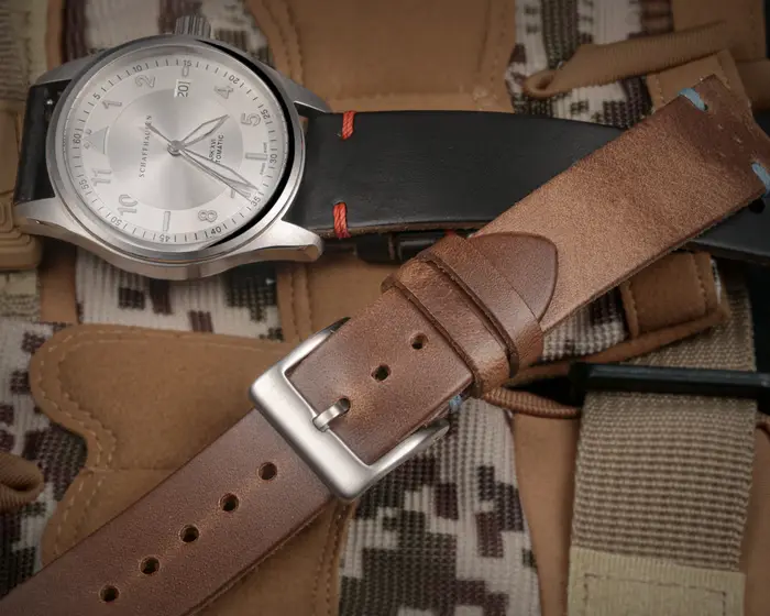 Horween-Bracelets de montre en cuir faits à la main