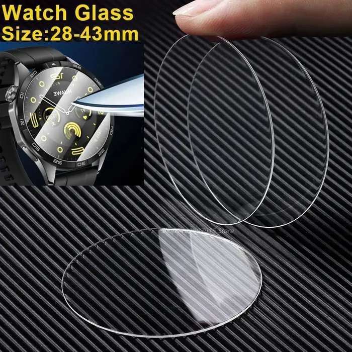Protecteur d'écran pour montre intelligente, toutes tailles, rond, en verre trempé, diamètre 26 28 3