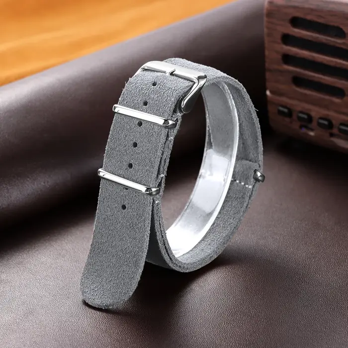 Bracelet de montre en cuir véritable suédé souple vintage 18/20/22/24 mm pour Seiko