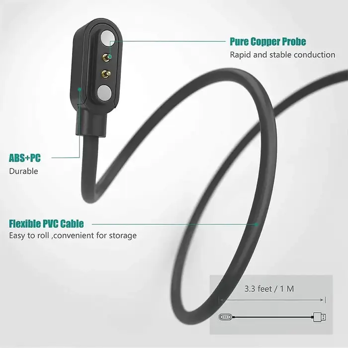 Câble de chargeur USB pour montre intelligente Mibro GS Pro Active Mibro A2 A3 T1 T2 C2 C3 C4 Mibro Lite 2 3 Pro