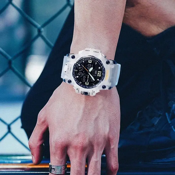 SKMEI 1155B montre de Sport 5Bar étanche double affichage montres Relogio Masculino
