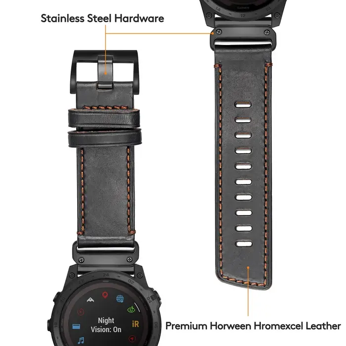 Bracelet en cuir véritable pour Garmin, bracelet de montre professionnel haut de gamme, Quickfit 22, 26mm, Fenix, Epix, MARQ, Quatic, Tactix