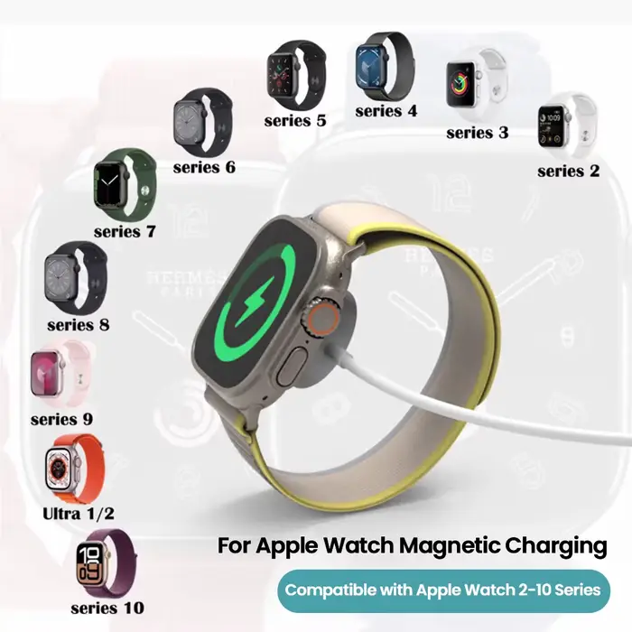 Chargeur USB/type-c 1M pour Apple Watch série 10 9 8 7 6 5 4 3 2 SE Ultra édition