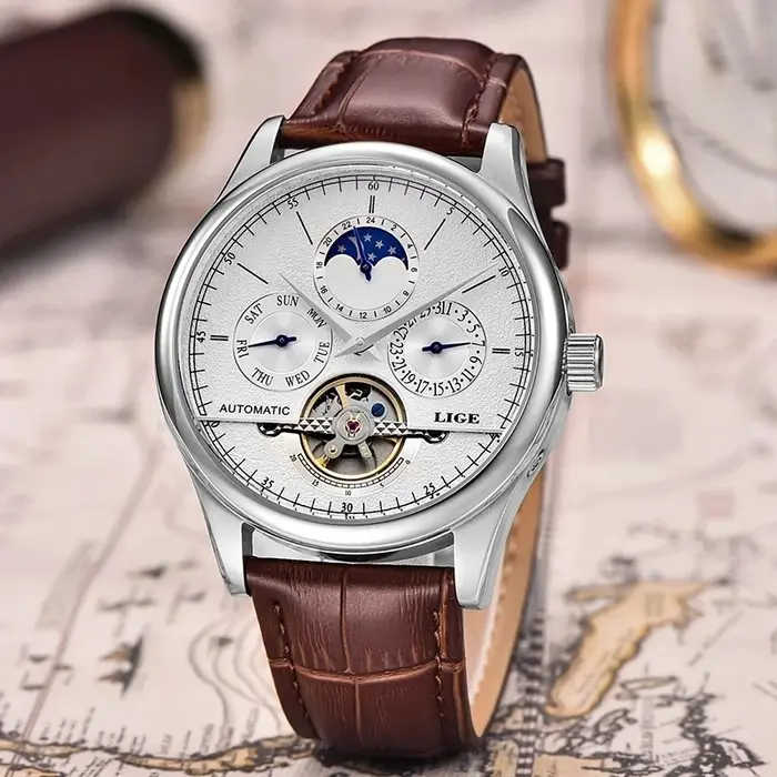 LIGE hommes montres de luxe mâle Tourbillon automatique montre-bracelet sport étanche montre mécanique pour hommes horloge Relogios Masculino