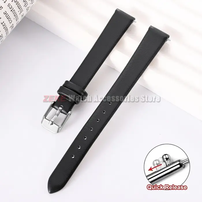 Bracelet de montre en cuir de veau véritable, 10 mm, 12 mm, 14 mm, 16 mm, 18 mm, 20 mm, 22 mm, pour