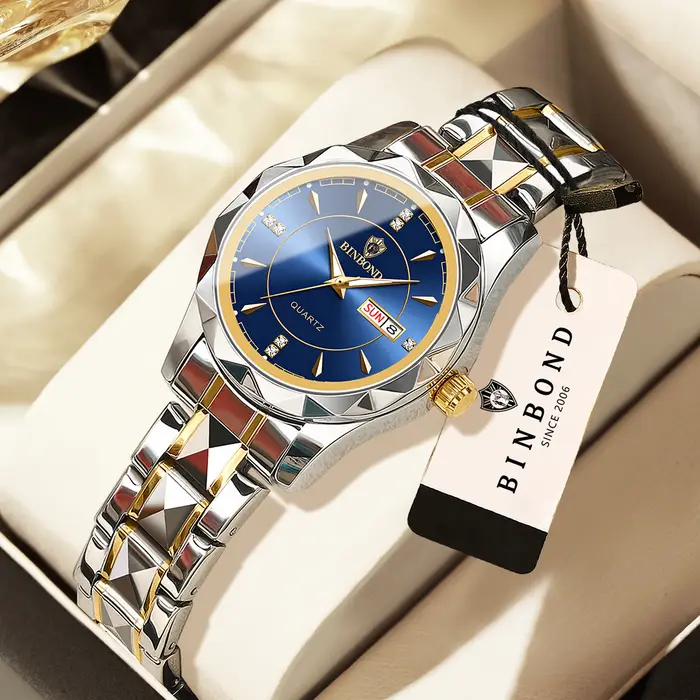 Montres-bracelets de luxe BINBOND en quartz pour femmes, lumineuses, étanches, avec affichage de la semaine et date automatique, montres pour femmes, mode décontractée, Reloj