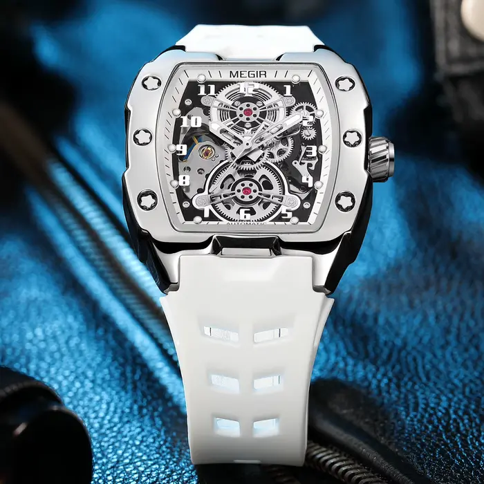 MEGIR marque mode montre mécanique pour hommes Sport évidé automatique montre-bracelet lumineux étanche horloge Reloj Hombre 8602