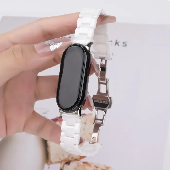 Bracelet en céramique pour Xiaomi Band 10 9 8, Bracelet de montre intelligent, boucle papillon, Brac