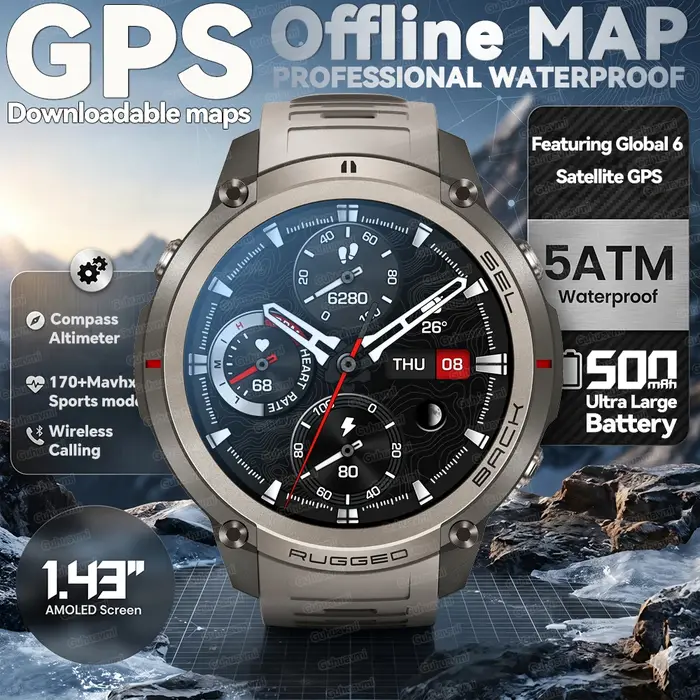 Nouvelle montre connectée militaire 2026 avec GPS six étoiles