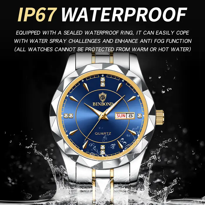 Montres-bracelets de luxe BINBOND en quartz pour femmes, lumineuses, étanches, avec affichage de la semaine et date automatique, montres pour femmes, mode décontractée, Reloj