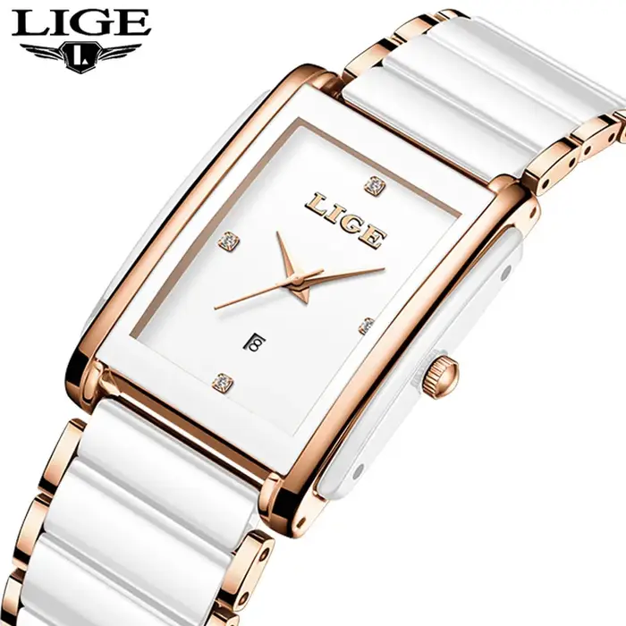 LIGE 2026 NOUVELLE Montre Femme de Luxe Tendance Bracelet Céramique Étanche Montre-Bracelet à Quartz pour Femme Relogio Feminino