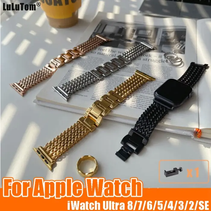 Bracelet à maillons de luxe pour Apple Watch