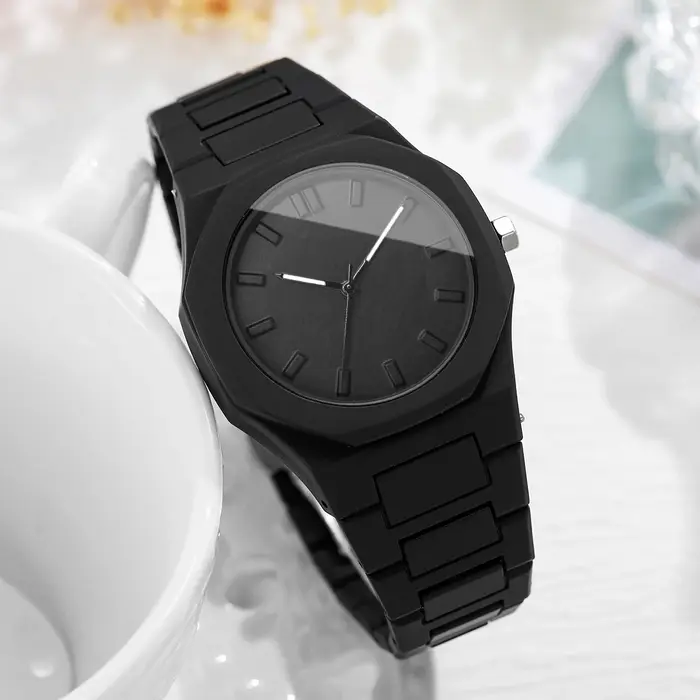 Bracelet en plastique décontracté femmes montre-bracelet à Quartz mode cadran Simple montres