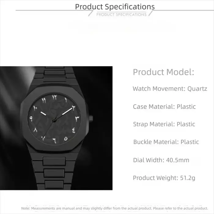 Montre étanche à cadran arabe