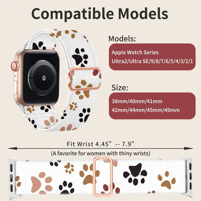 Bande extensible compatible avec Apple Watch 38mm 40mm 41mm 42mm 44mm 45mm 49mm pour femmes