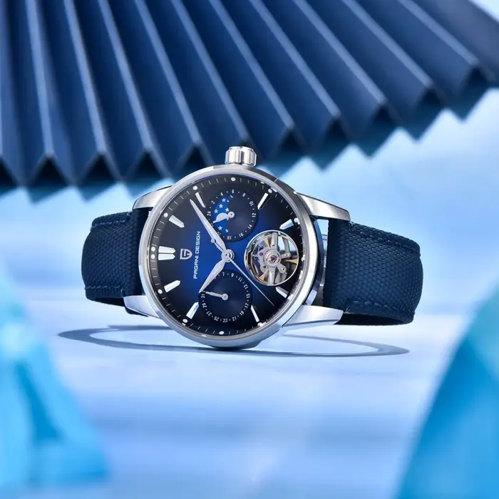 Nouvelle montre Pagani Design PDYS021 2026 pour hommes, sport et loisirs, entièrement automatique, tourbillon, cadran bleu, étanche, montre cadeau.