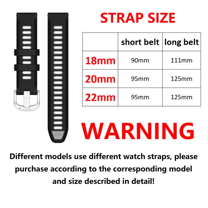 Bracelet de montre de remplacement 18 20 22 mm pour Garmin Forerunner 745 645 265 255 245