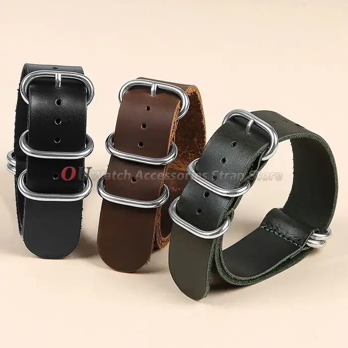 Bracelets de montre vintage en cuir véritable 18mm 20mm 22mm