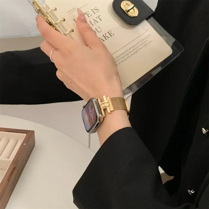 Bracelet femme imprimé léopard pour iWatch 38 42 41mm pour Bracelet de montre Apple série 8 Ultra SE 7 6 5 40 44 45mm Bracelet en acier inoxydable