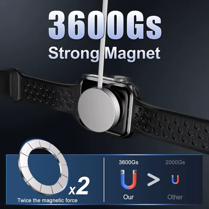 Cordon de chargeur USB C Compatible pour Apple Watch câble de chargement de montre magnétique