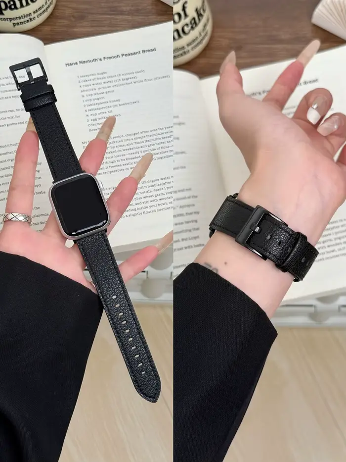 Boucle en cuir pour bracelet de montre Apple pour femmes Sport Correa 38mm 40mm 41mm 42mm 44mm 45mm 46mm 49mm
