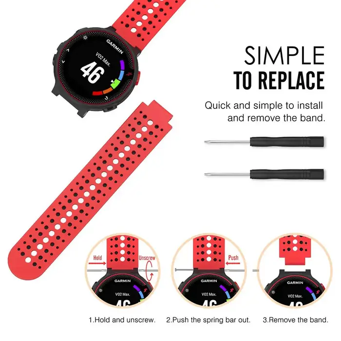 Bracelet de montre en Silicone pour Garmin Forerunner 235, bracelet de remplacement pour Garmin Forerunner 220/230/620/630/735