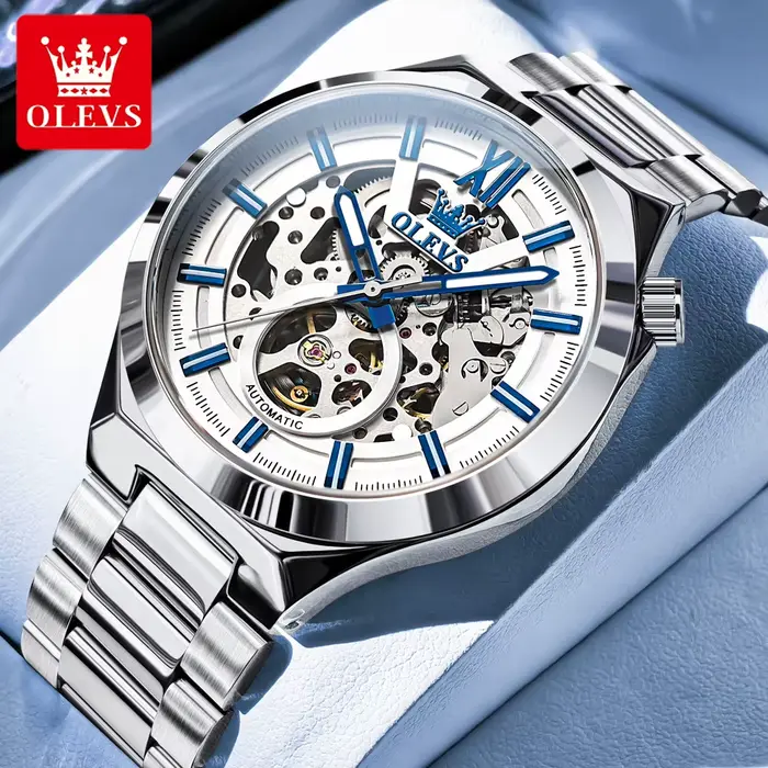 OLVES 6722 montre pour hommes Original luxe squelette automatique montre mécanique étanche lumineux